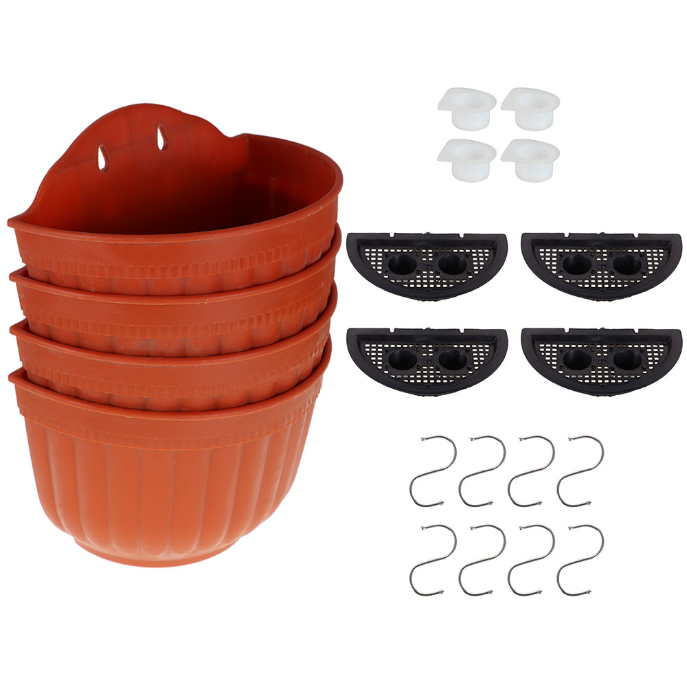 Hanging Planter Basket - 4pcs Resin Wall Planter Brick Red