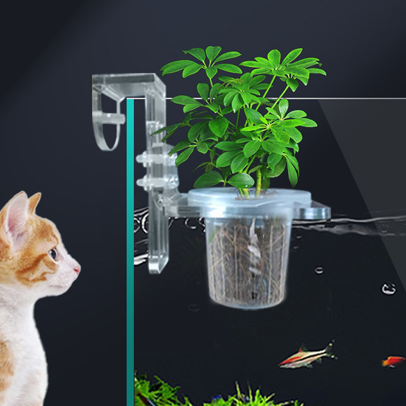 Hanging Planter Basket - Fish Tank Planting Cups Hydroponic Support