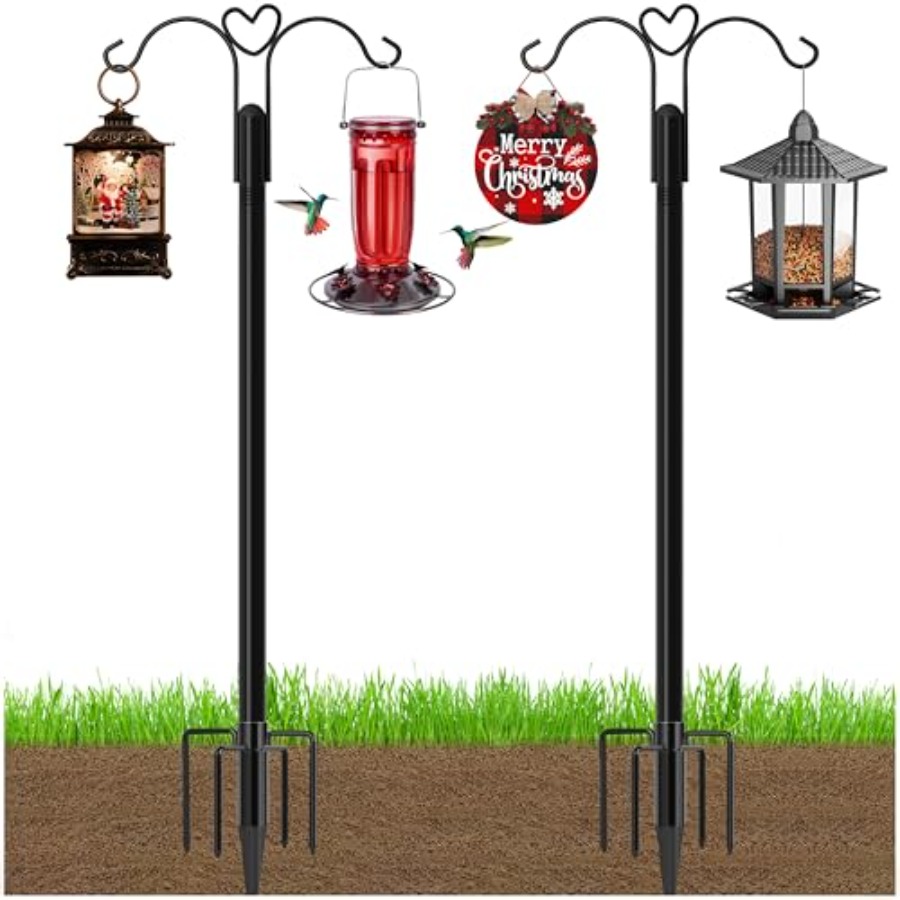 Hanging Planter Basket - Bird Feeder Pole, 2 Pack CH