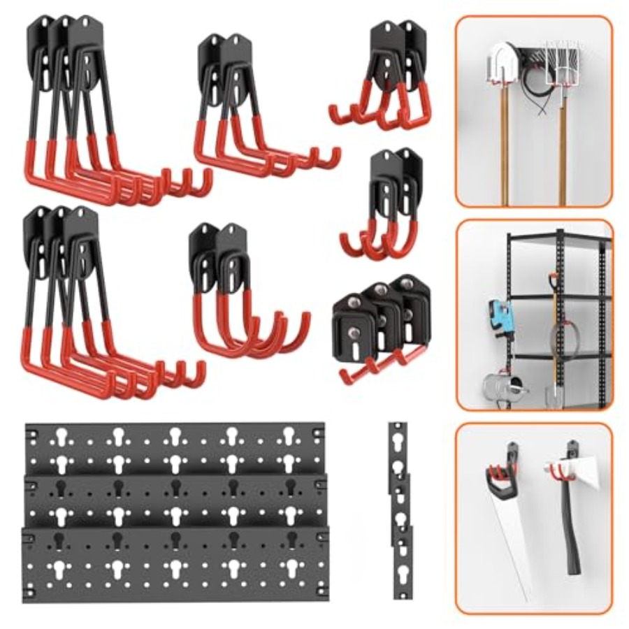 Gardening Tools Shovel - 24 PCS Garage Storage Hooks with