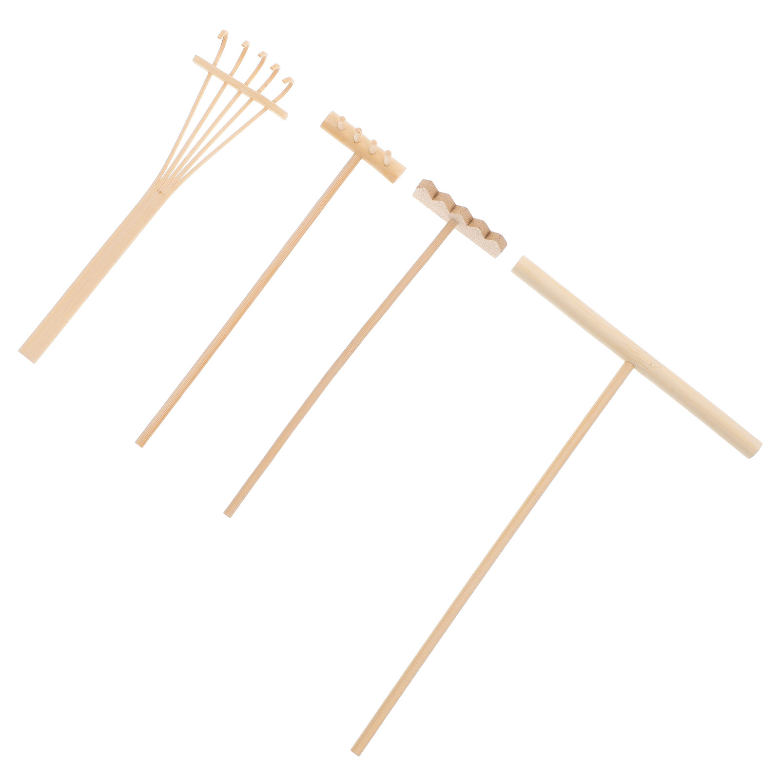 Gardening Tools Drawing - 4Pcs Bamboo Rake Set Eco Friendly