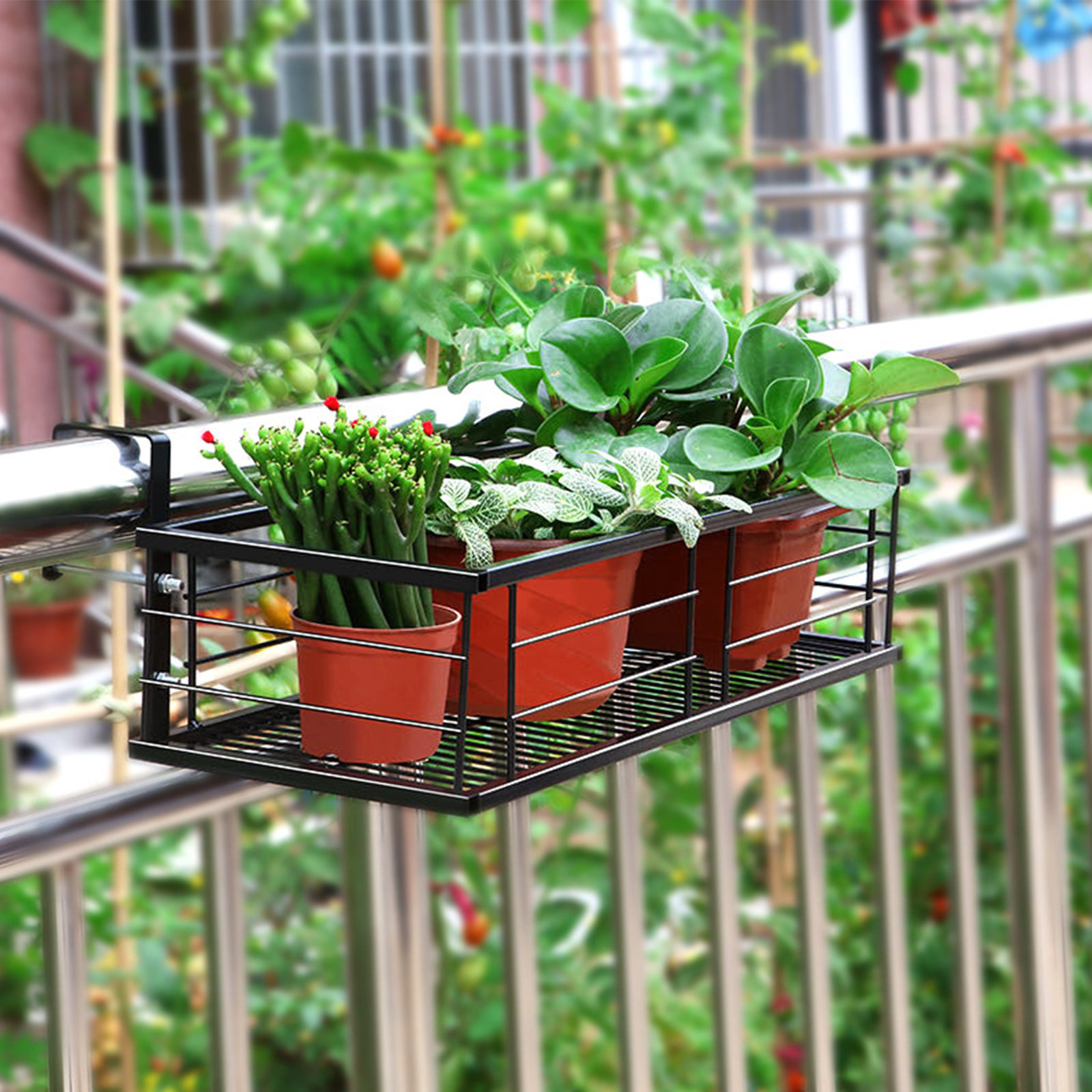 Hanging Planter Basket - 1Pcs Balcony Hanging Flower Pot Rack