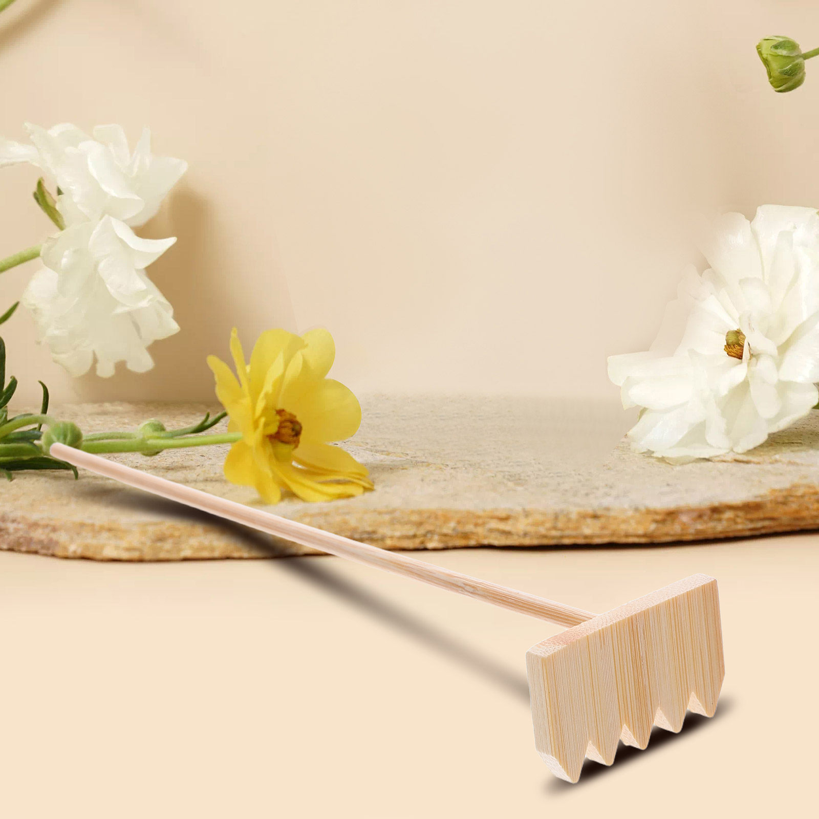 Gardening Tools Drawing - 3Pcs Lightweight Mini Bamboo Sand Rake