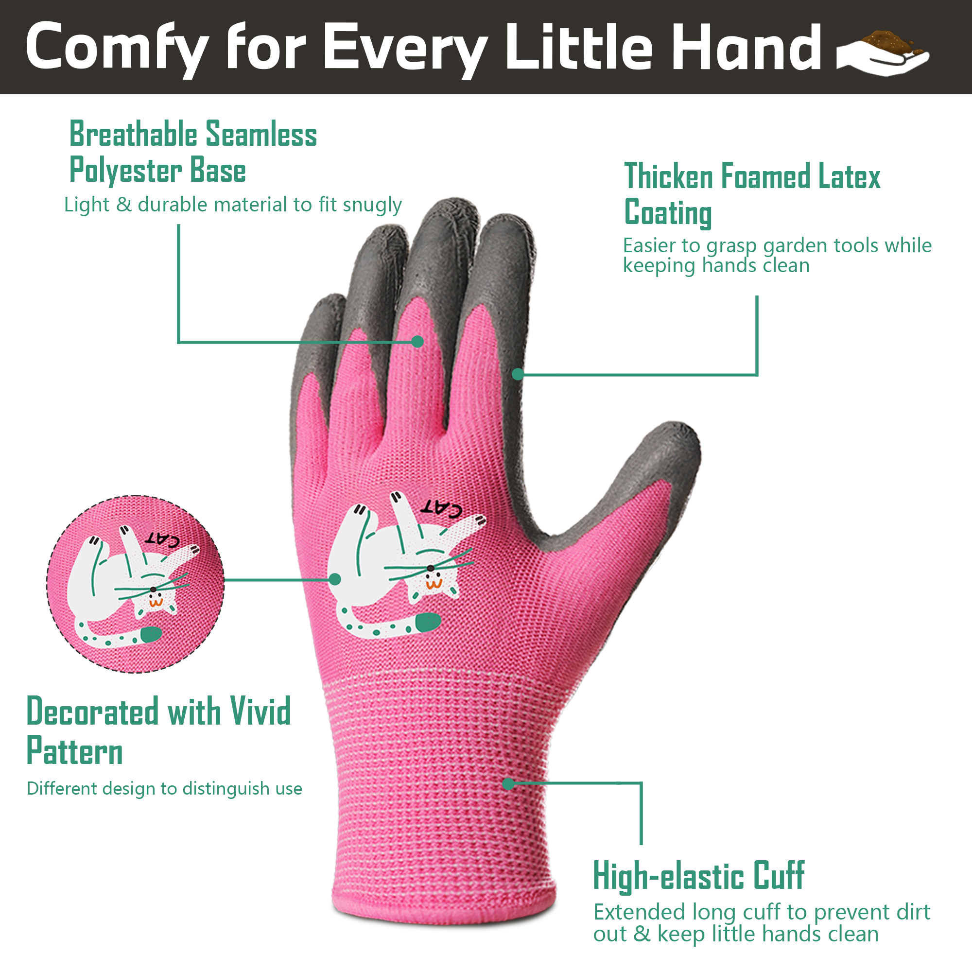 4 Pairs Kids Gardening Gloves  - Gardening Tools Kit For Kids บทวิจารณ์และราคา