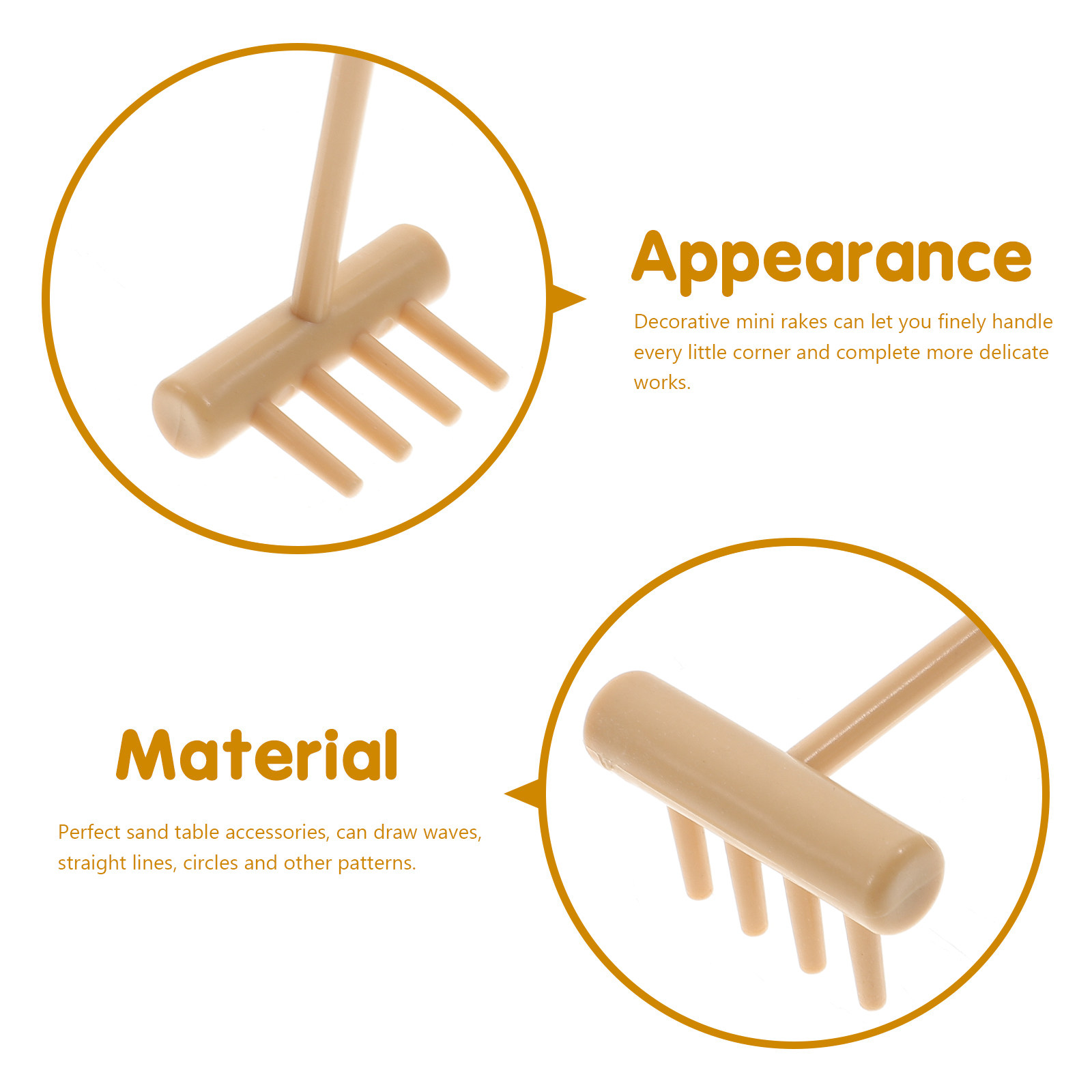 6Pcs Sand Table Mini Rakes Zen - Gardening Tools Drawing บทวิจารณ์และราคา