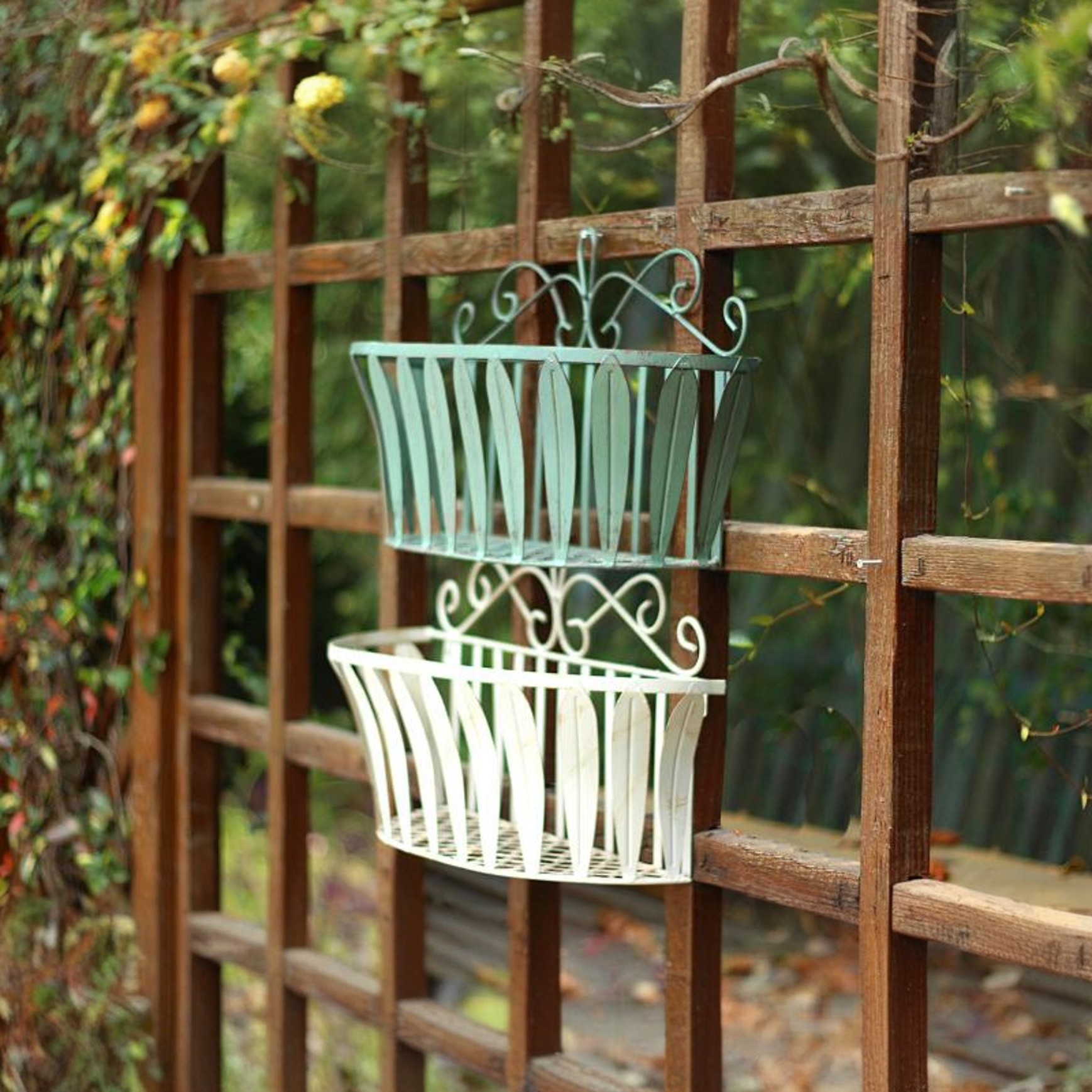 Set of 2 outdoor window Wrough - Hanging Planter Basket บทวิจารณ์และราคา