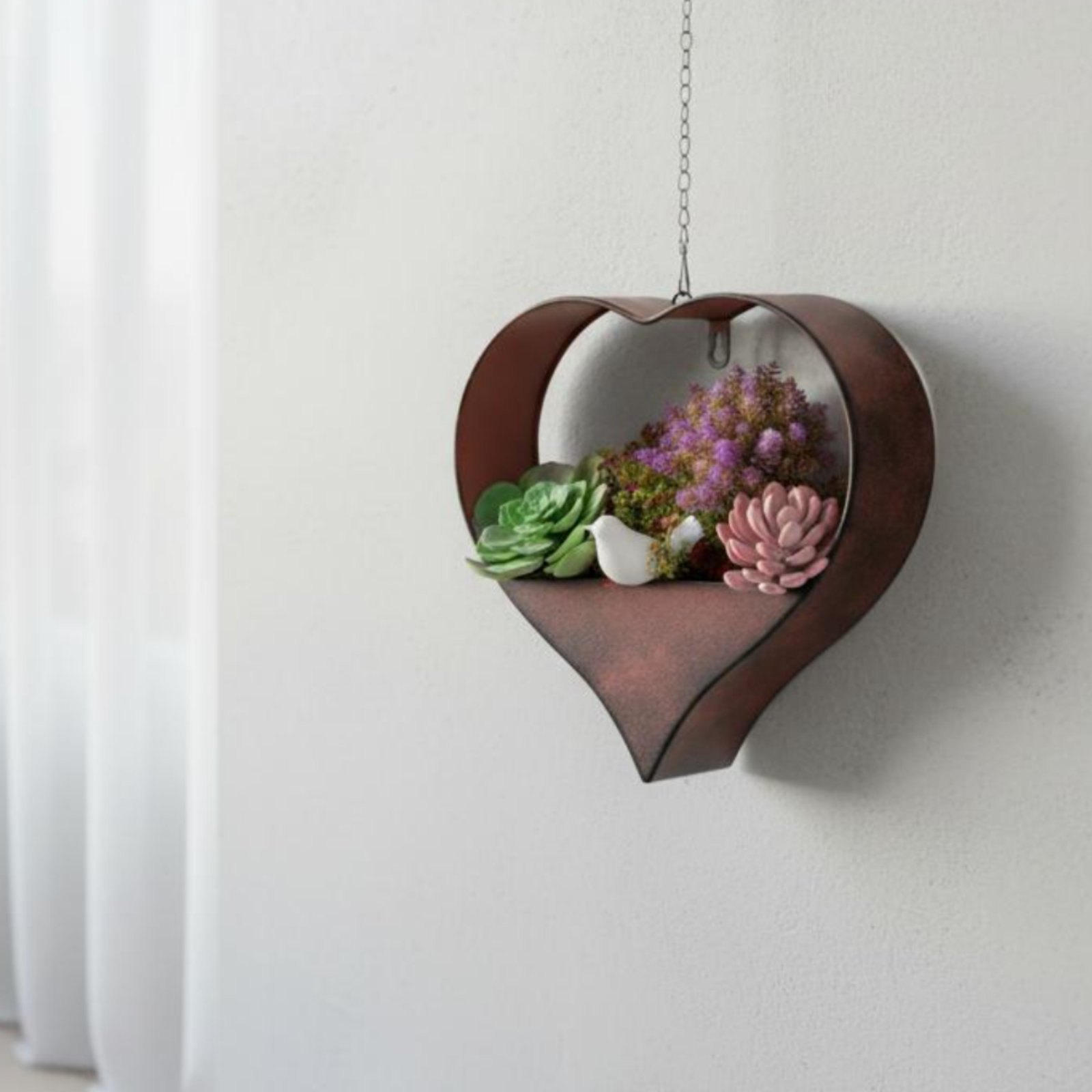 Heart Shaped Metal Planter Wal - Hanging Planter Basket บทวิจารณ์และราคา