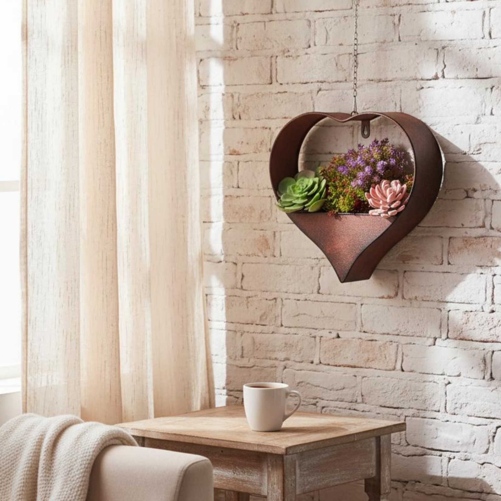 Heart Shaped Metal Planter Wal - Hanging Planter Basket บทวิจารณ์และราคา