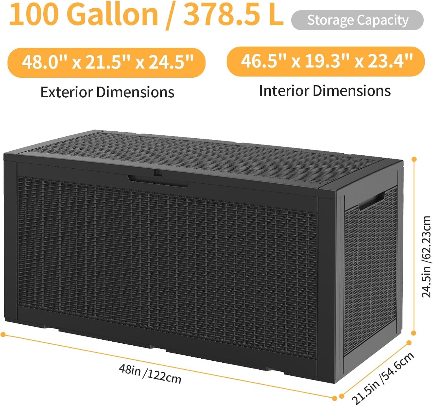 100Gal Waterproof Deck Box - L - Gardening Tools Box บทวิจารณ์และราคา