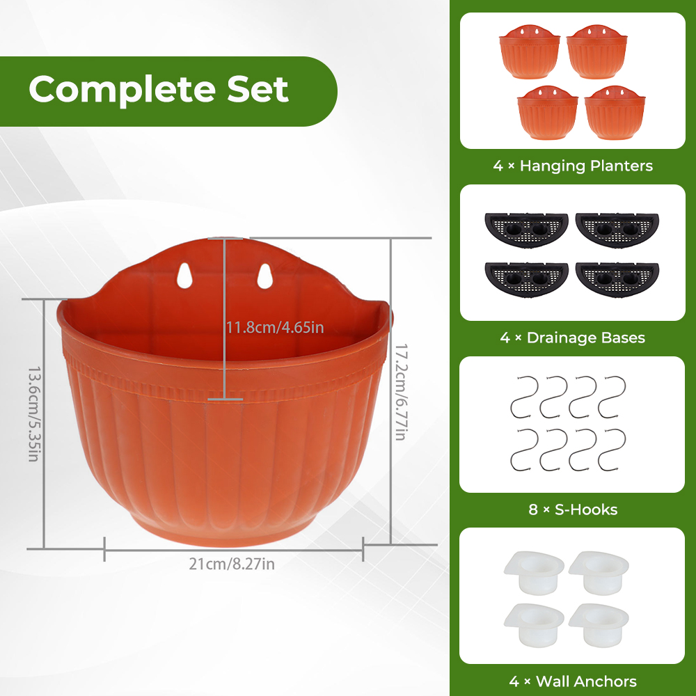 4pcs Resin Wall Planter Brick  - Hanging Planter Basket บทวิจารณ์และราคา