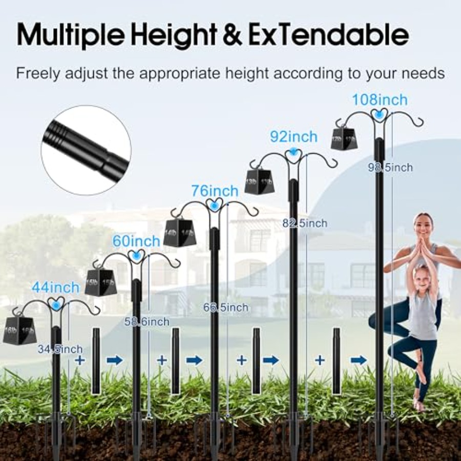 Bird Feeder Pole, 2 Pack CH Do - Hanging Planter Basket บทวิจารณ์และราคา