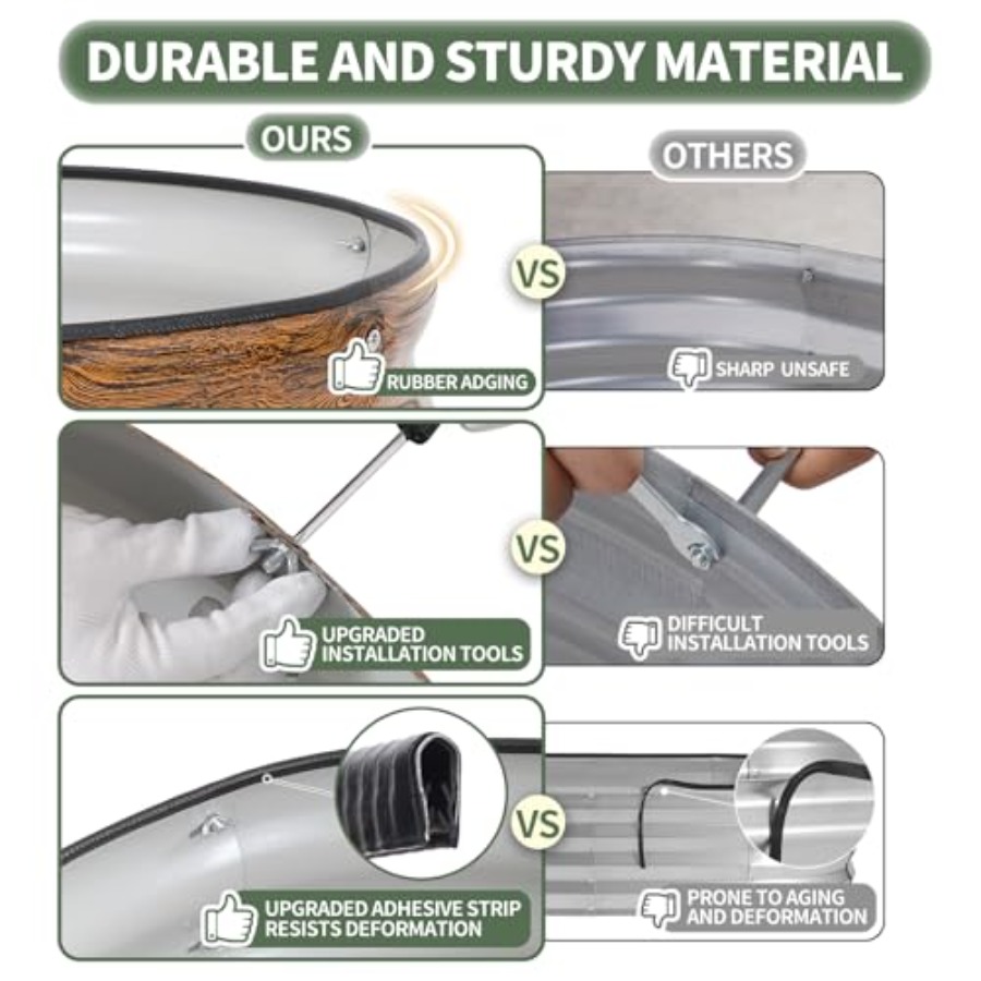 Galvanized Raised Garden Bed 4 - Gardening Tools Box บทวิจารณ์และราคา
