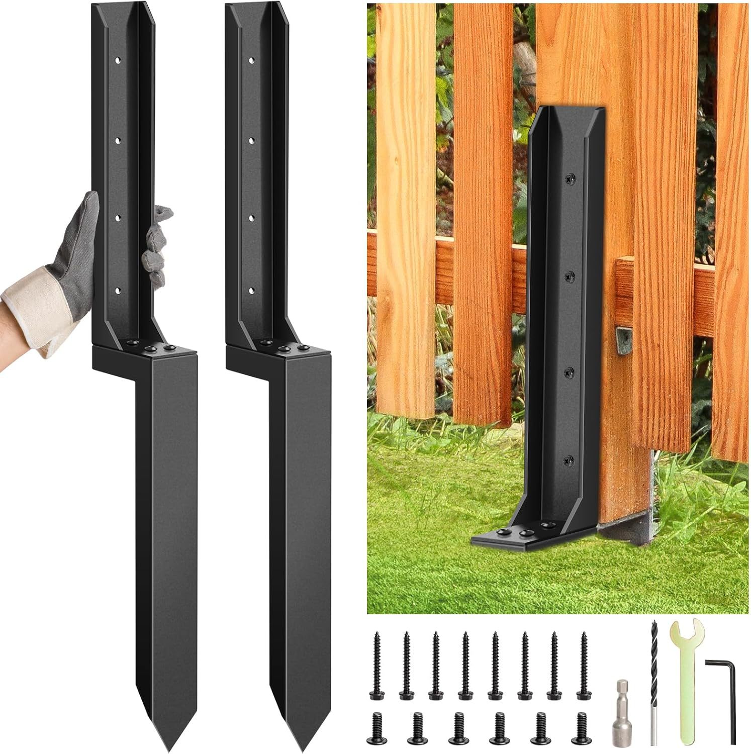2PCS Fence Repair Anchor Fence - Gardening Tools Kit For Home Garden บทวิจารณ์และราคา