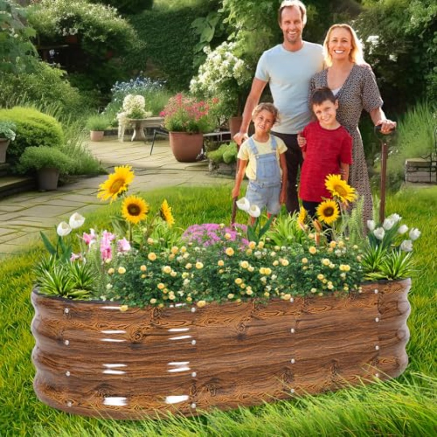 Galvanized Raised Garden Bed 4 - Gardening Tools Box บทวิจารณ์และราคา