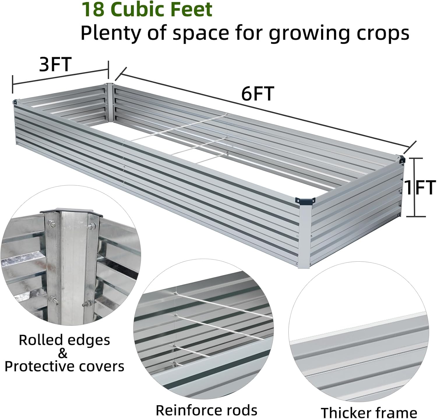 2 Pack Galvanized Raised Garde - Gardening Tools Box บทวิจารณ์และราคา