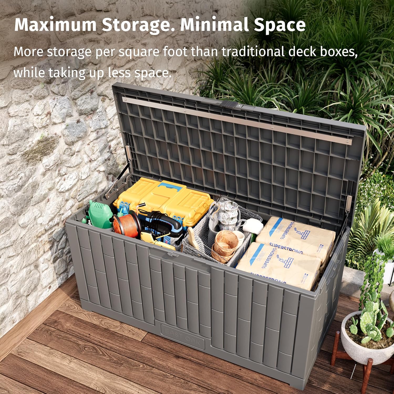 120-Gallon Outdoor Storage Box - Gardening Tools Box บทวิจารณ์และราคา