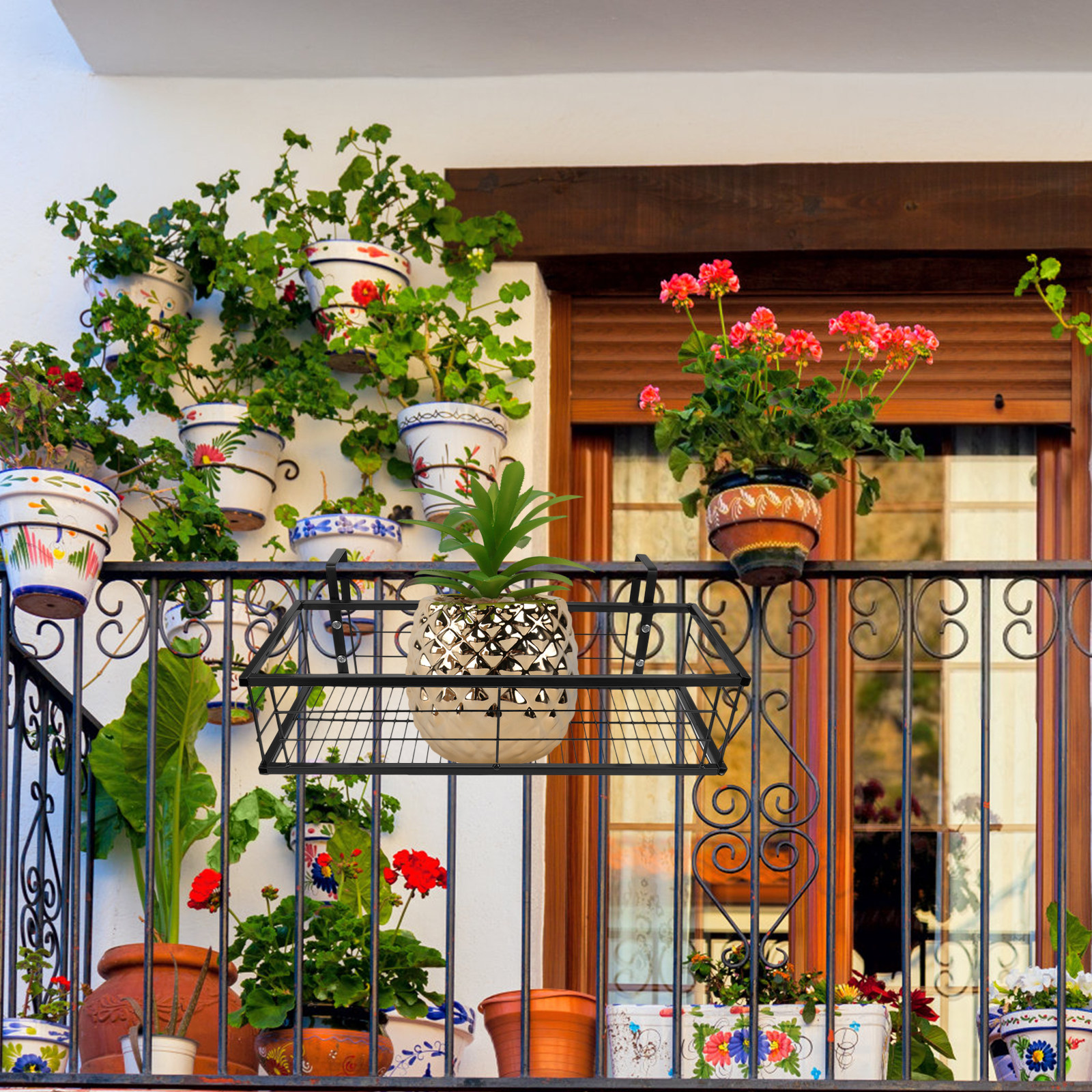 1Pcs Balcony Hanging Flower Po - Hanging Planter Basket บทวิจารณ์และราคา
