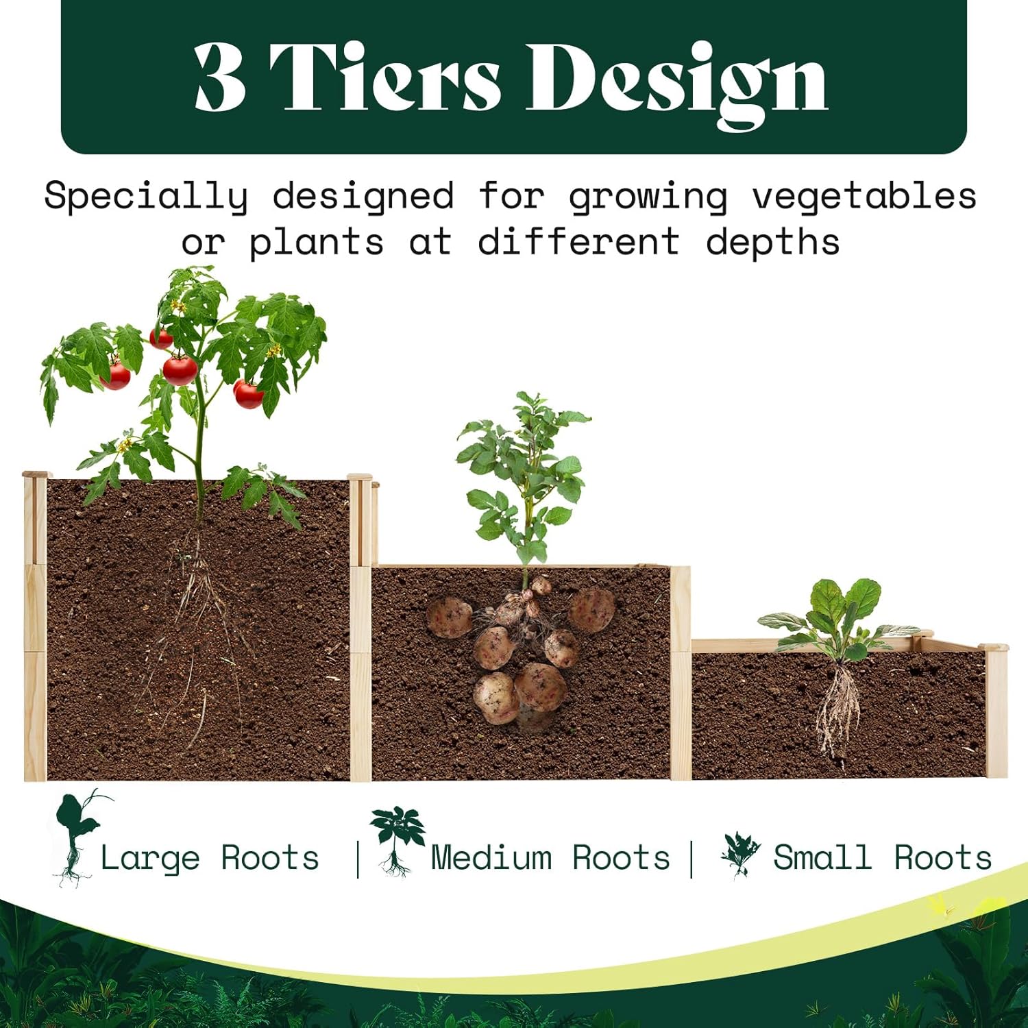 3 Tier Raised Garden Bed for O - Gardening Tools Box บทวิจารณ์และราคา