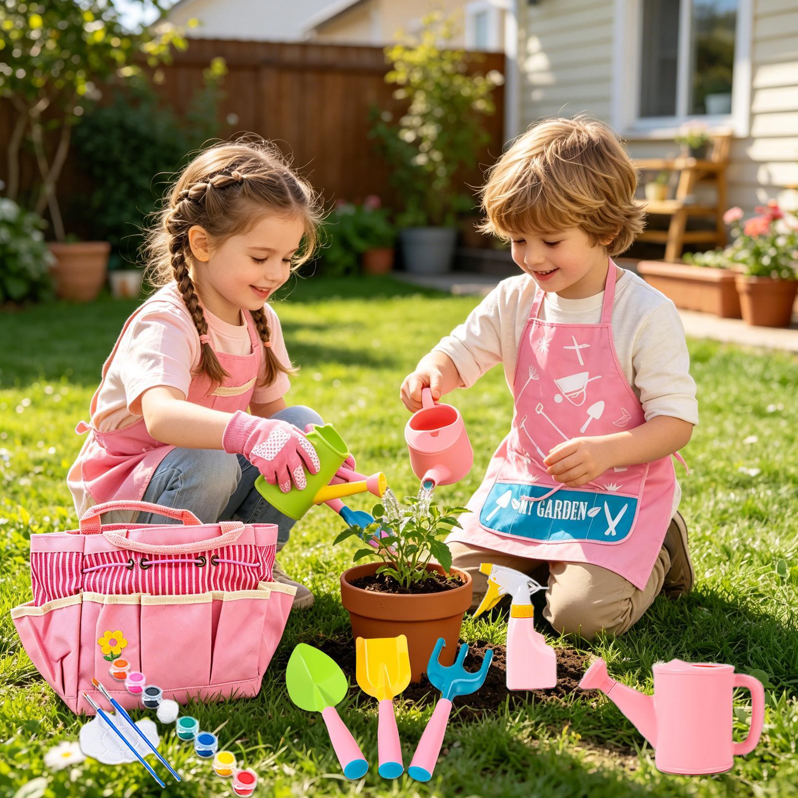 Kids Gardening Kit Watering Ca - Gardening Tools Kit For Kids บทวิจารณ์และราคา