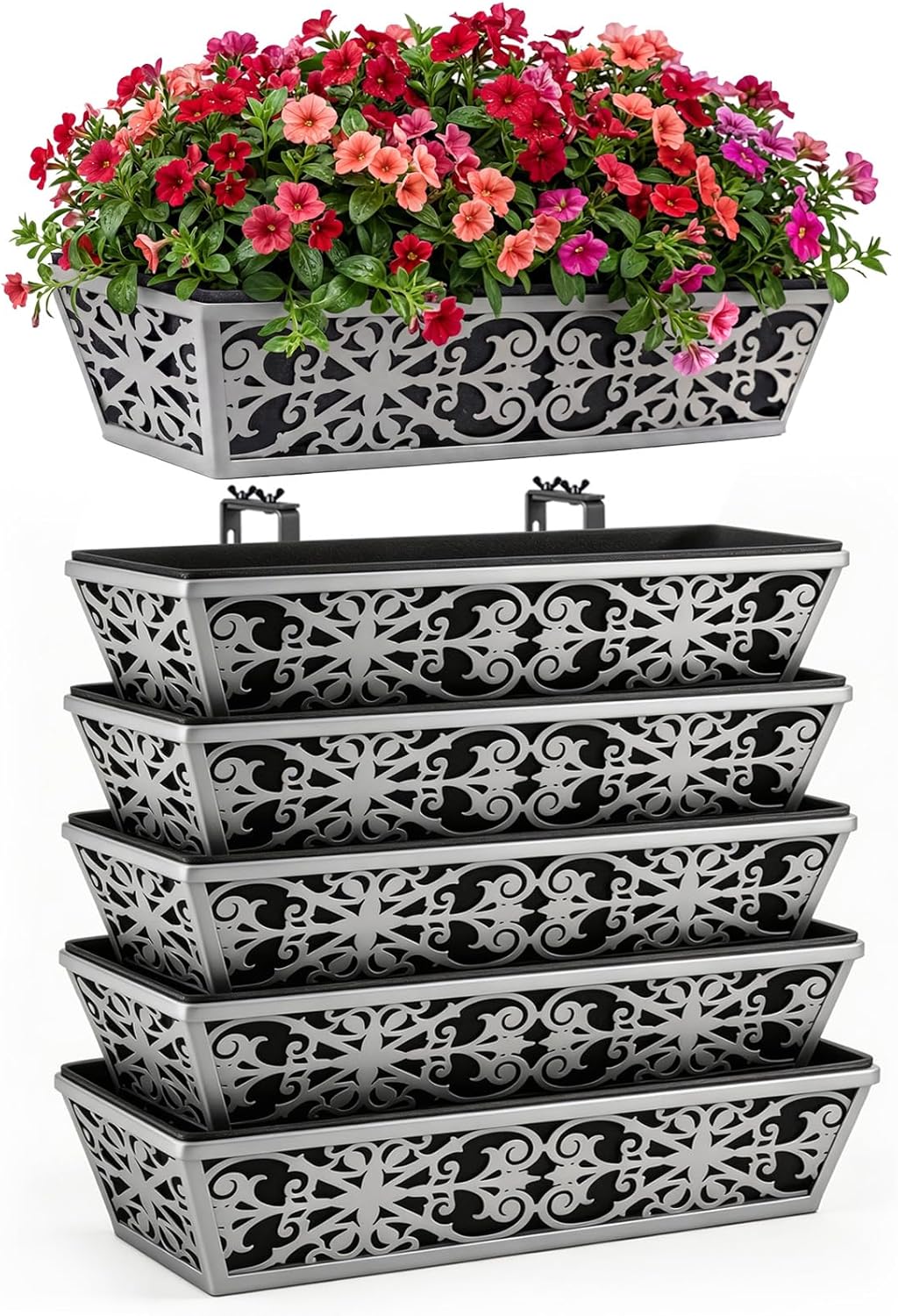 6 Pack 24 Inch Window Boxes Pl - Hanging Planter Basket บทวิจารณ์และราคา