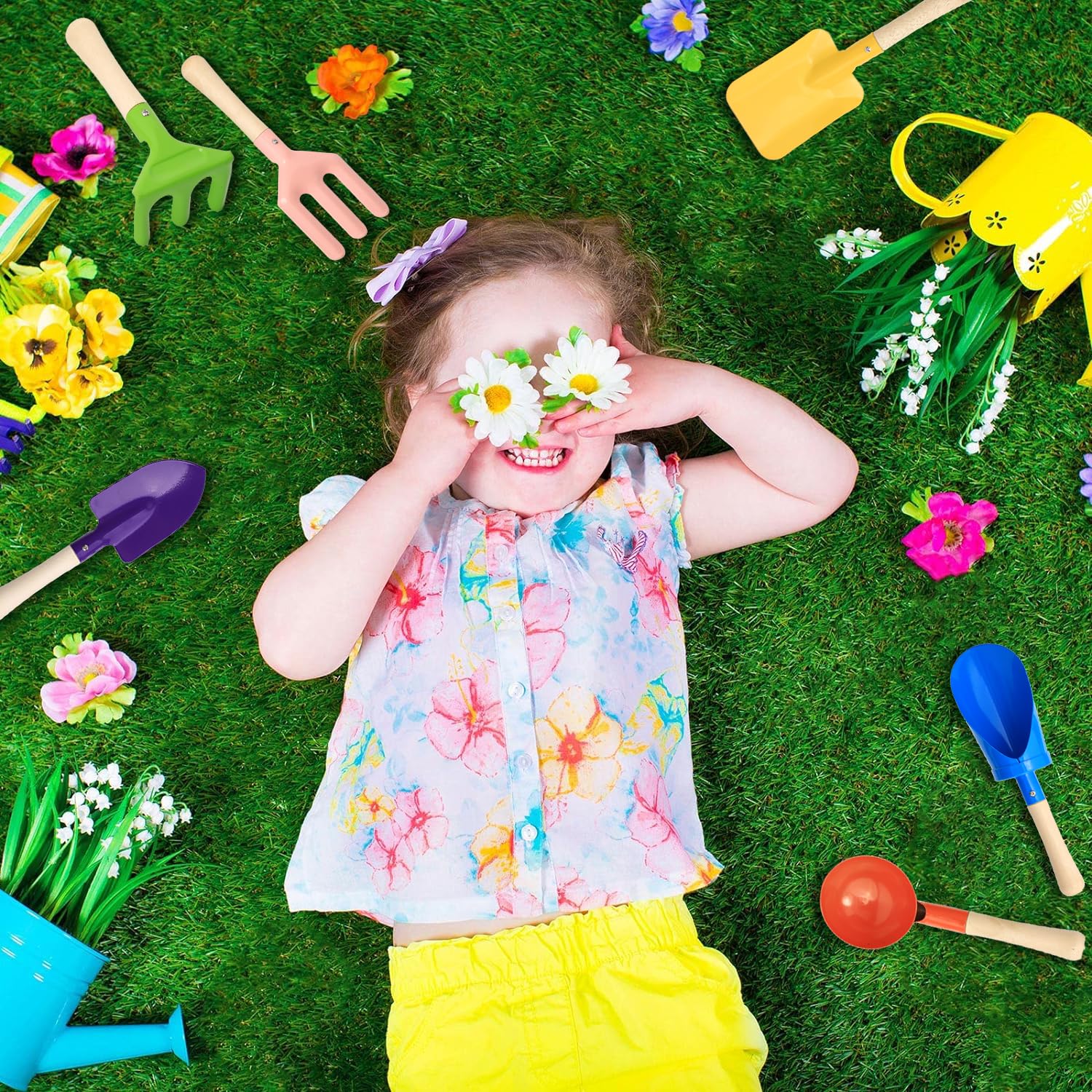 Colorful 6pcs Multifunctional  - Gardening Tools Kit For Kids บทวิจารณ์และราคา