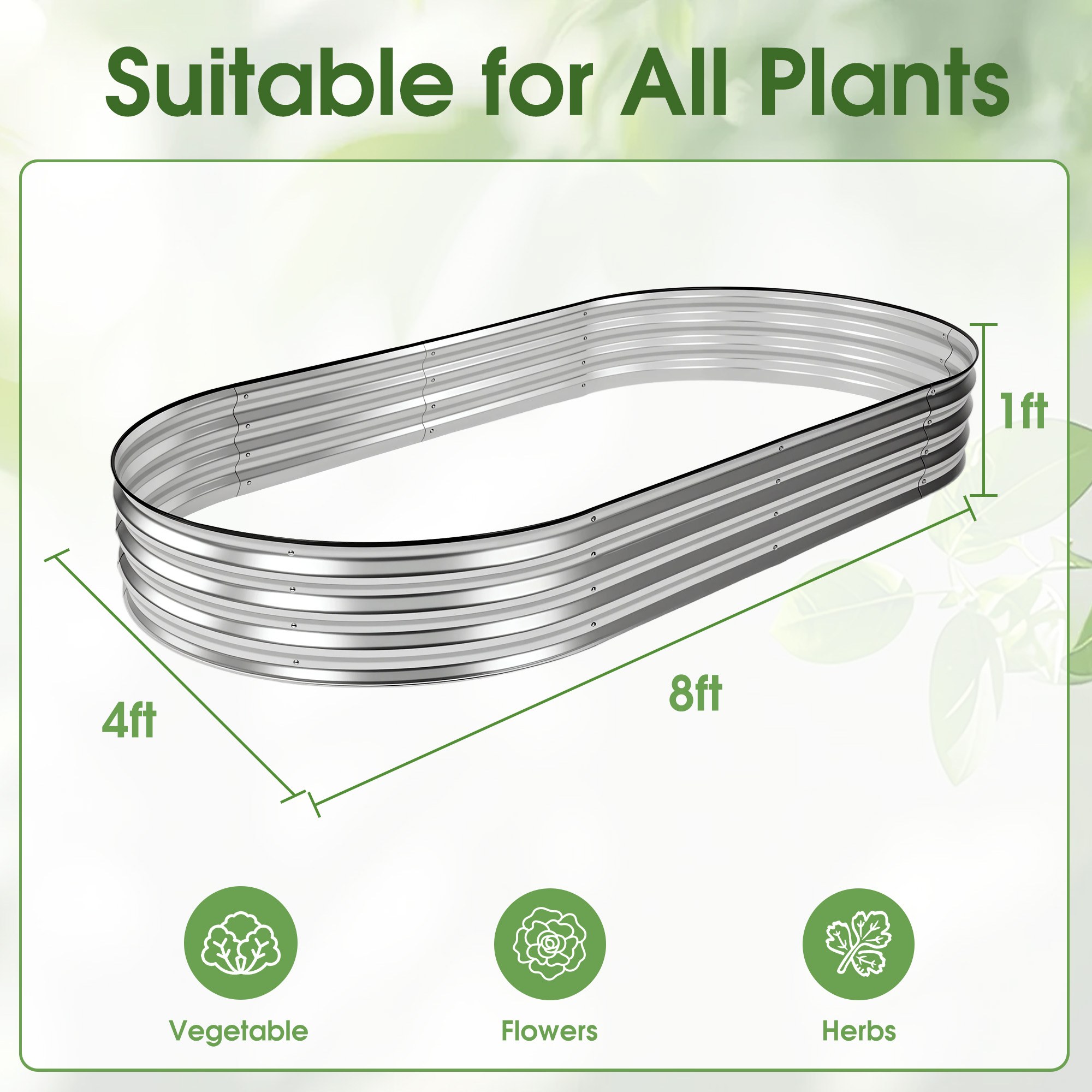 JHK 8x4x1ft Outdoor Metal Gard - Gardening Tools Box บทวิจารณ์และราคา