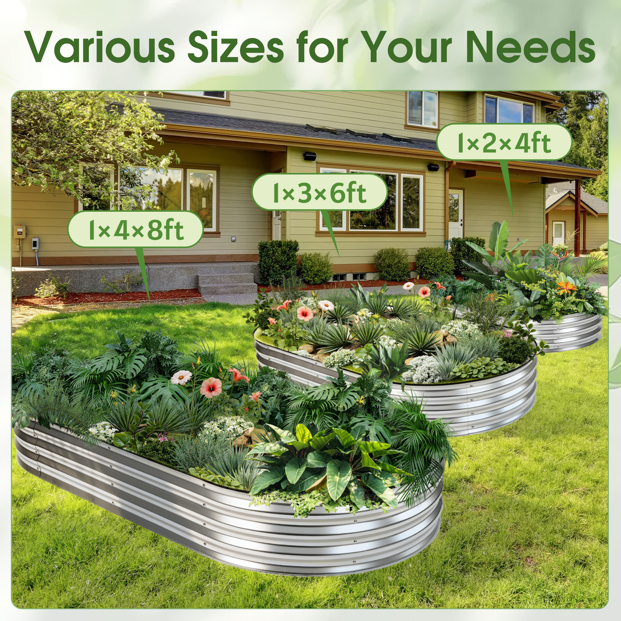 JHK 8x4x1ft Outdoor Metal Gard - Gardening Tools Box บทวิจารณ์และราคา