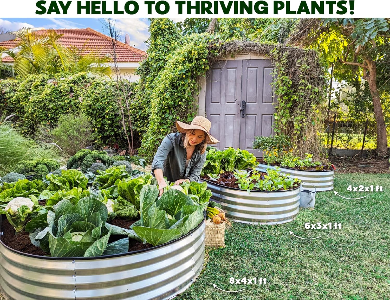 Galvanized Raised Garden Beds  - Gardening Tools Box บทวิจารณ์และราคา