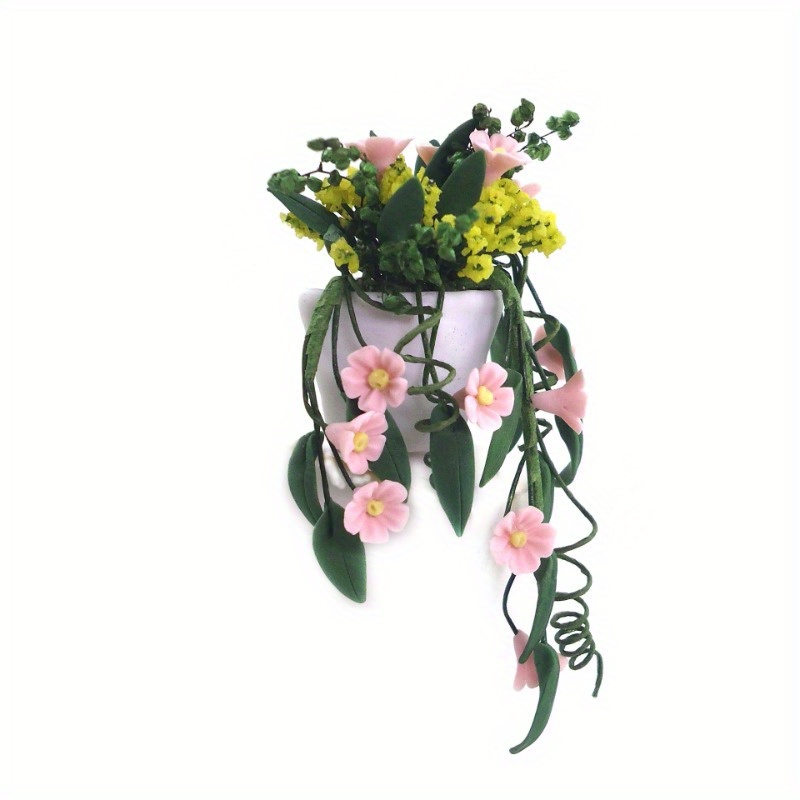 Mini Clay Flower White Wall Ha - Hanging Planter Basket บทวิจารณ์และราคา