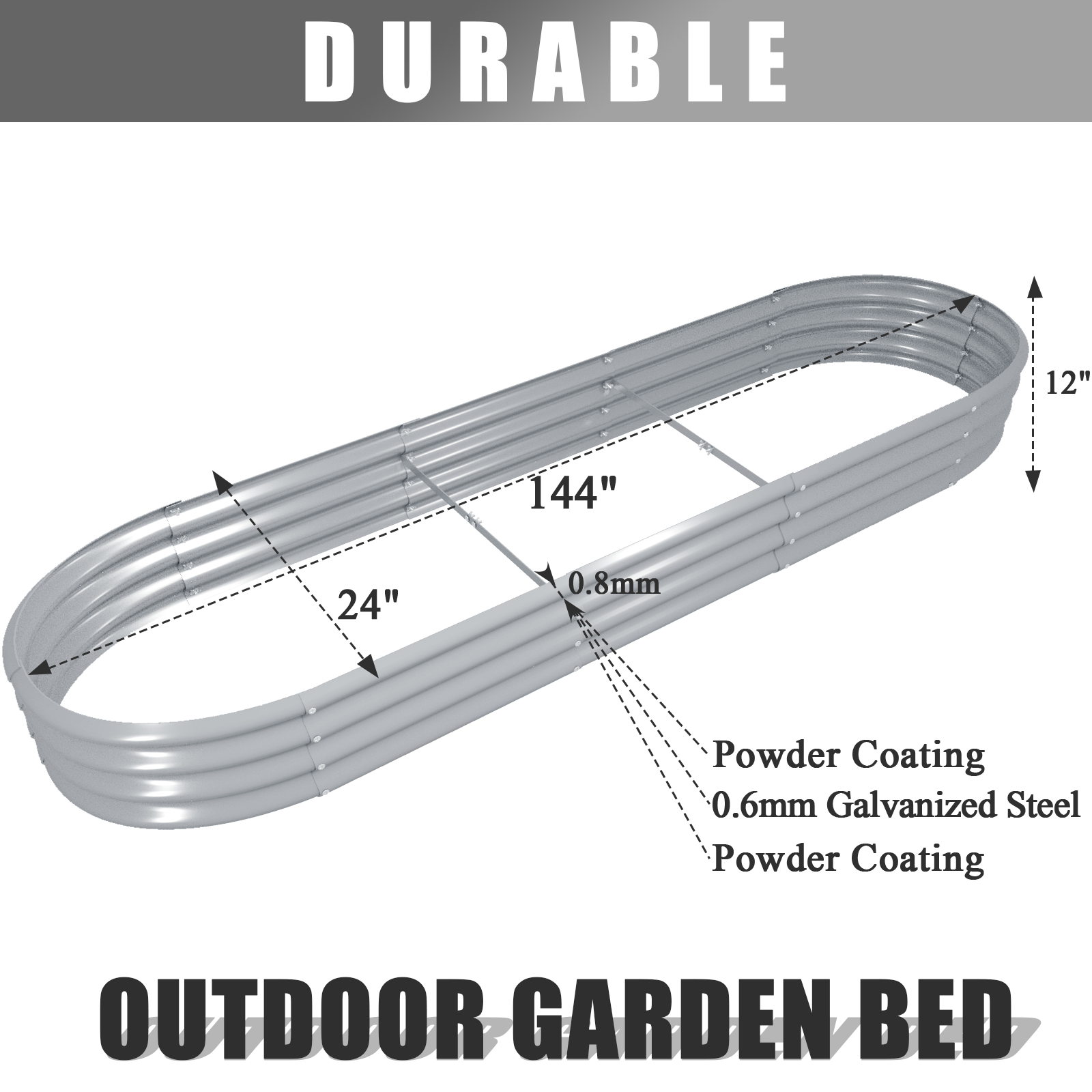 12x2x1FT Galvanized Raised Gar - Gardening Tools Box บทวิจารณ์และราคา