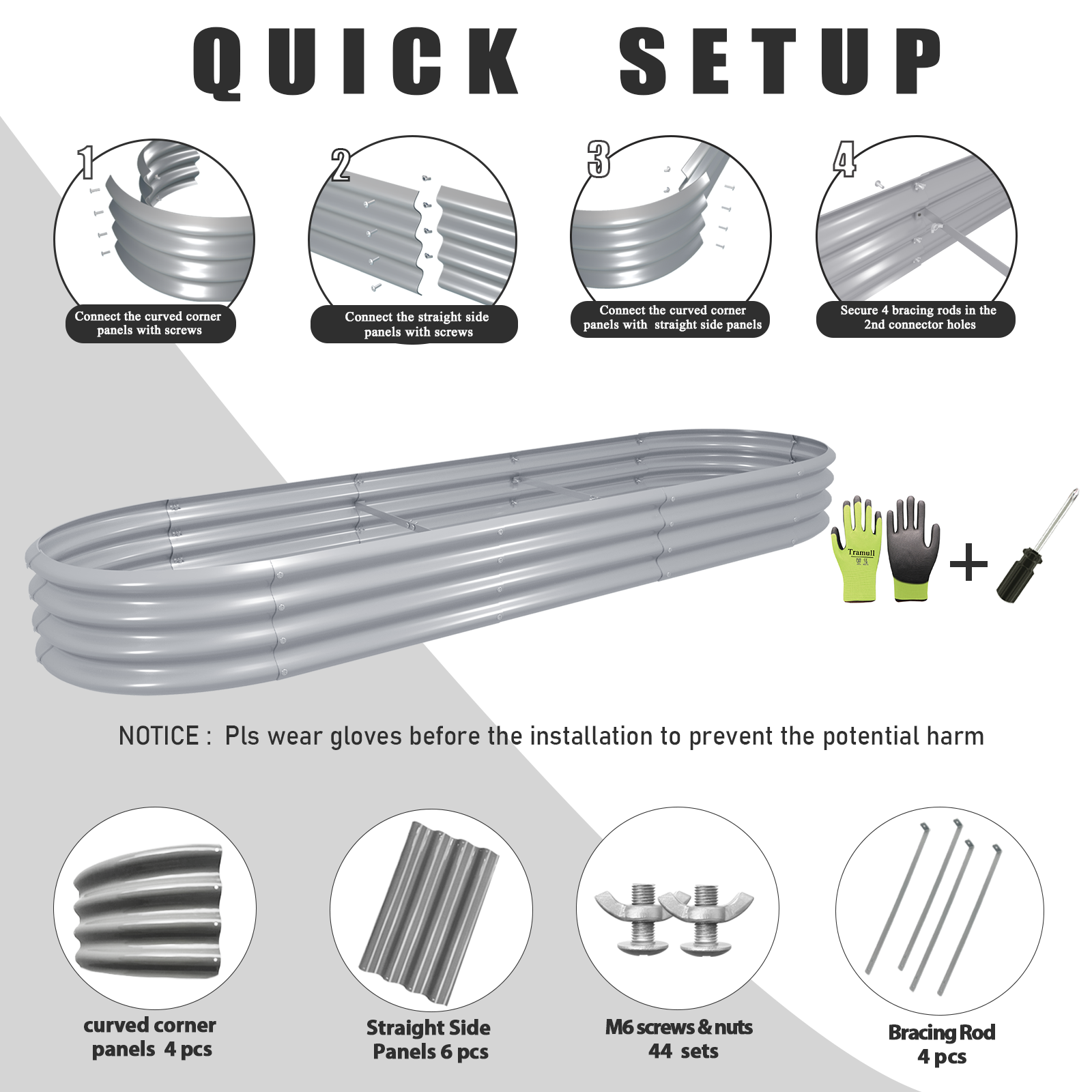 12x2x1FT Galvanized Raised Gar - Gardening Tools Box บทวิจารณ์และราคา