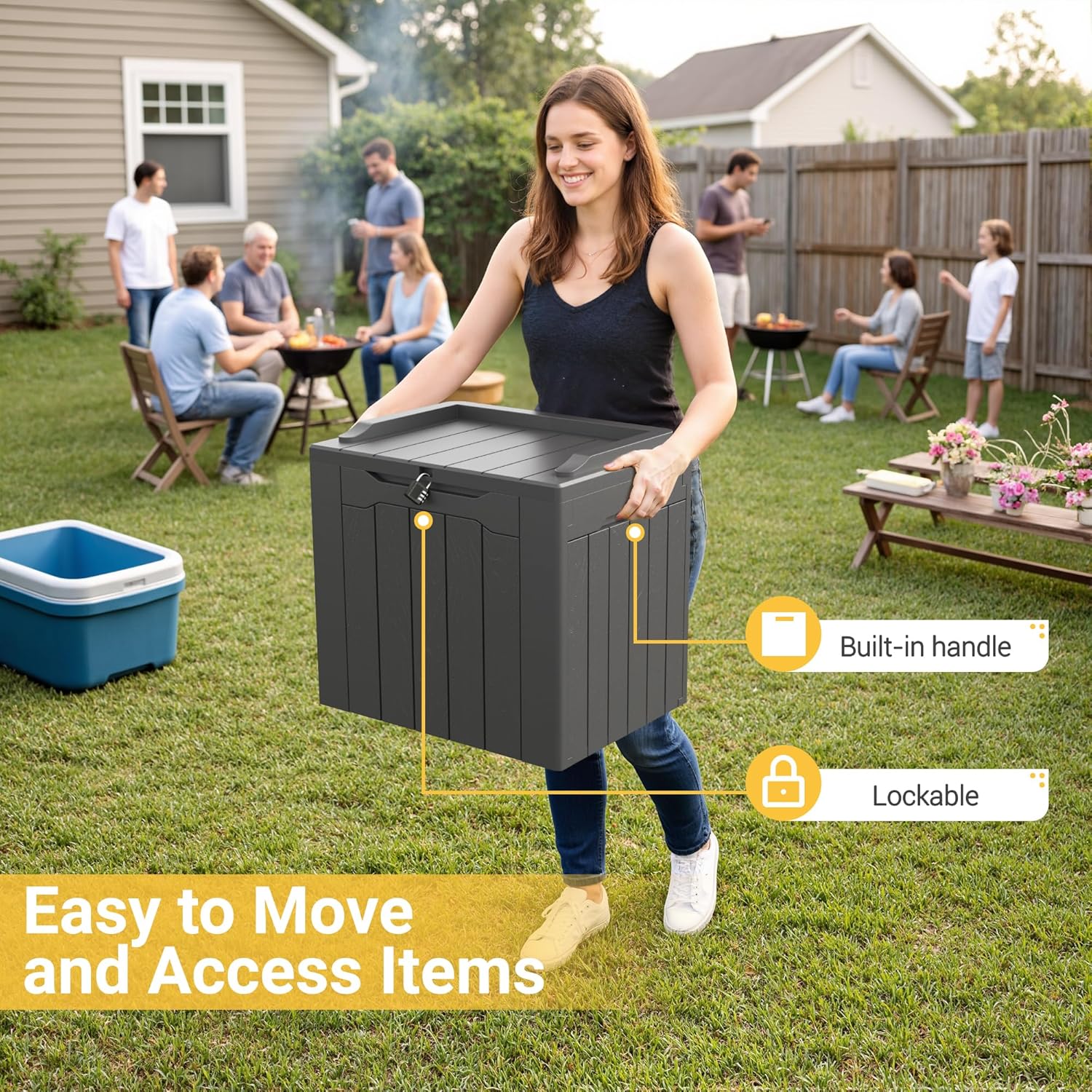 31 Gallon Outdoor Storage Box  - Gardening Tools Box บทวิจารณ์และราคา
