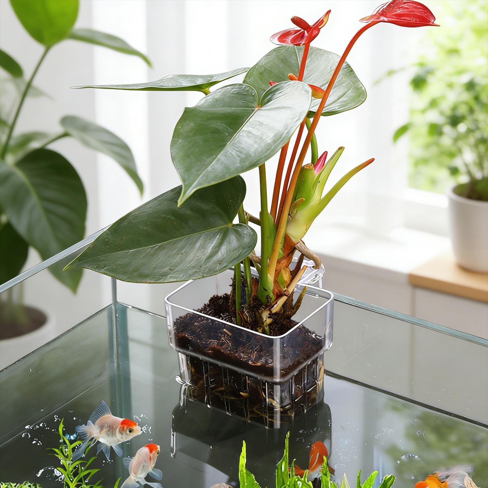 Aquarium Plant Basket Transpar - Hanging Planter Basket บทวิจารณ์และราคา