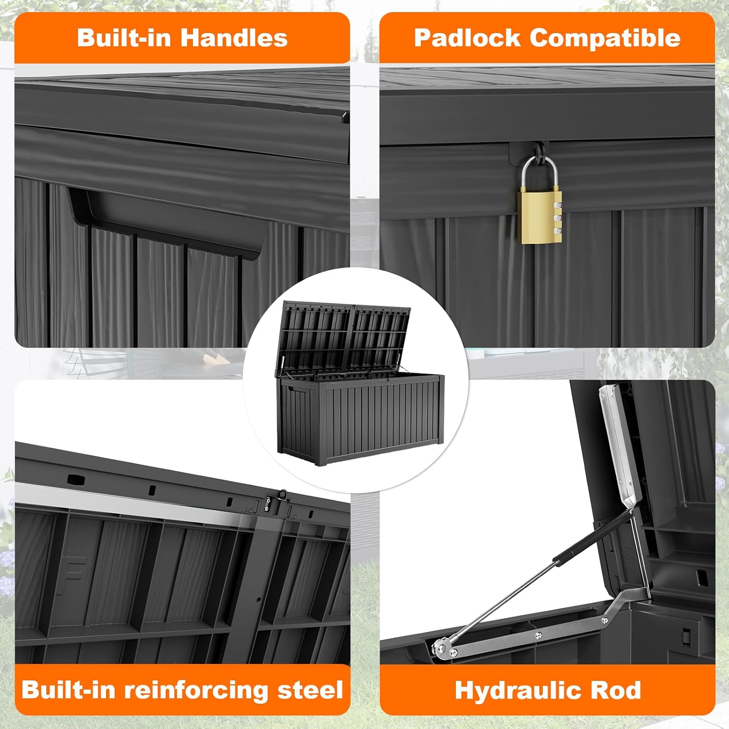 180Gal Lockable Resin Deck Box - Gardening Tools Box บทวิจารณ์และราคา