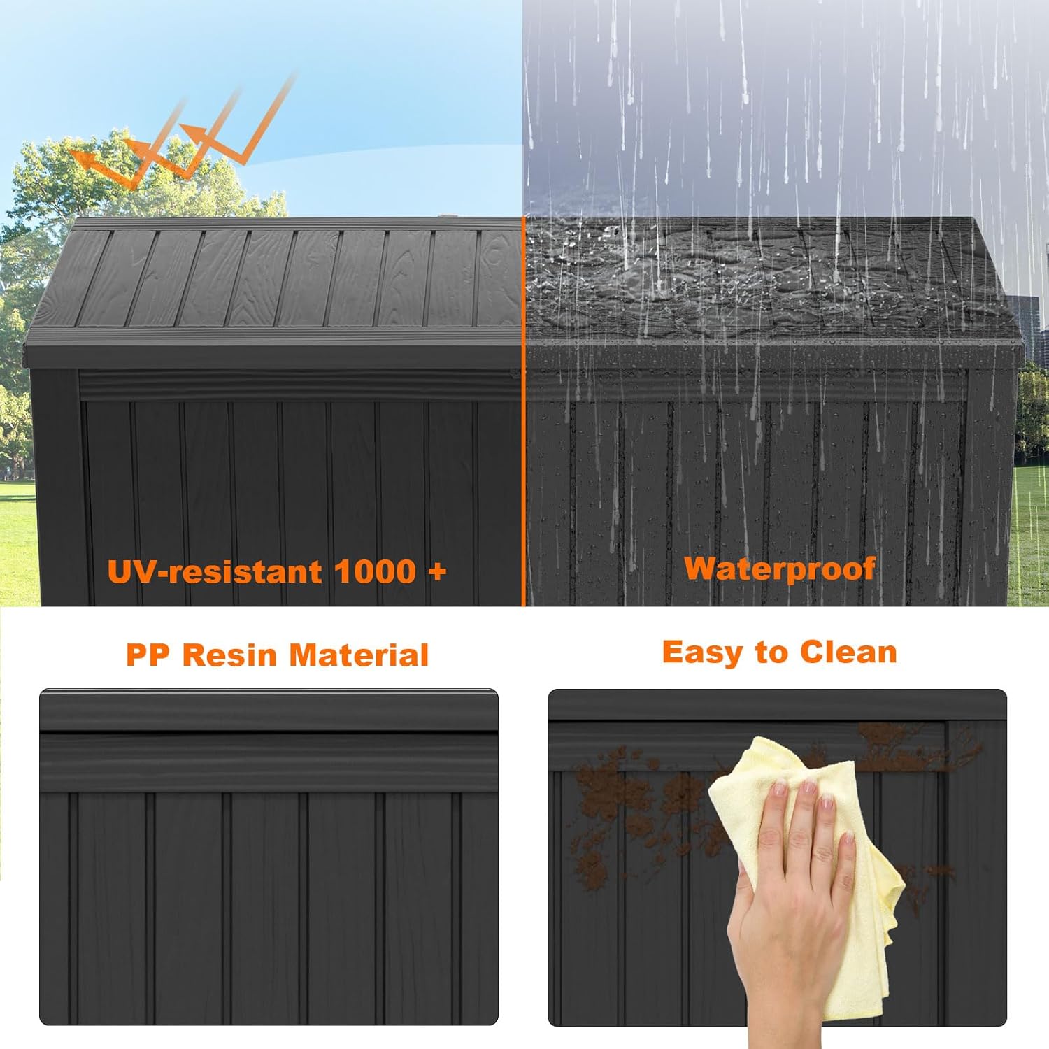 180Gal Lockable Resin Deck Box - Gardening Tools Box บทวิจารณ์และราคา