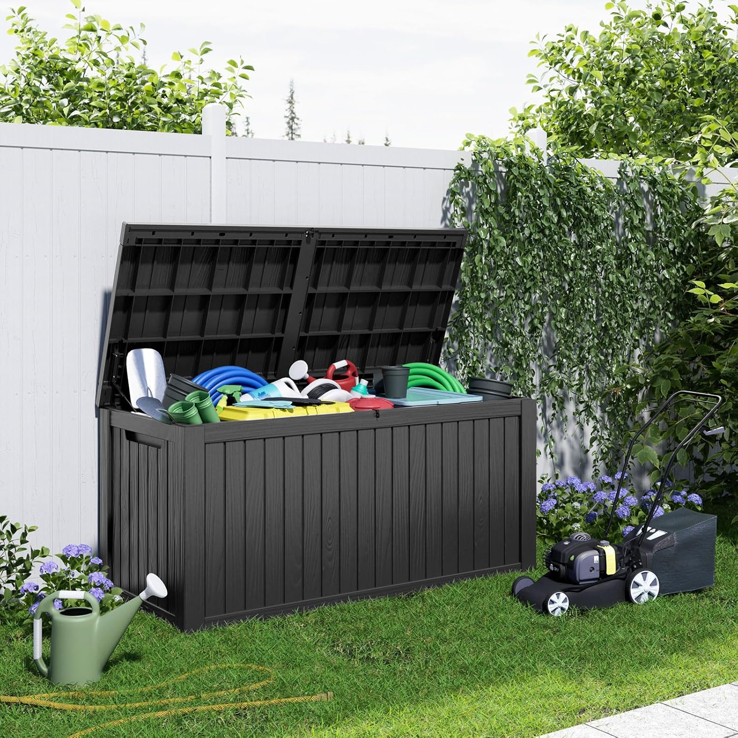 180Gal Lockable Resin Deck Box - Gardening Tools Box บทวิจารณ์และราคา